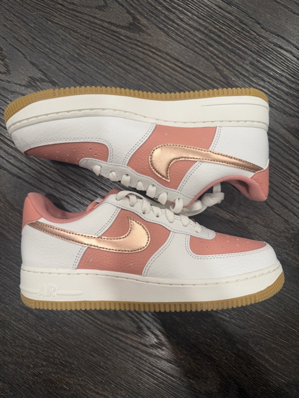 PS Nike Force 1 Low Rust Pink/Metallic Red Bronze/Summit White size 8.5 women
